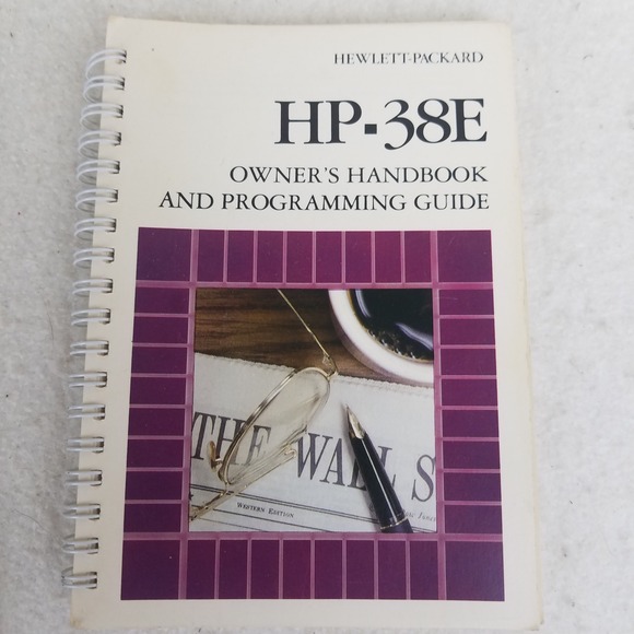 HP-38E Owner's Handbook & Programming Guide Financial Calculator Booklet manual - Picture 1 of 5